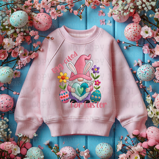 Faux Embroidery Easter Gnome Egg-Cited for Easter