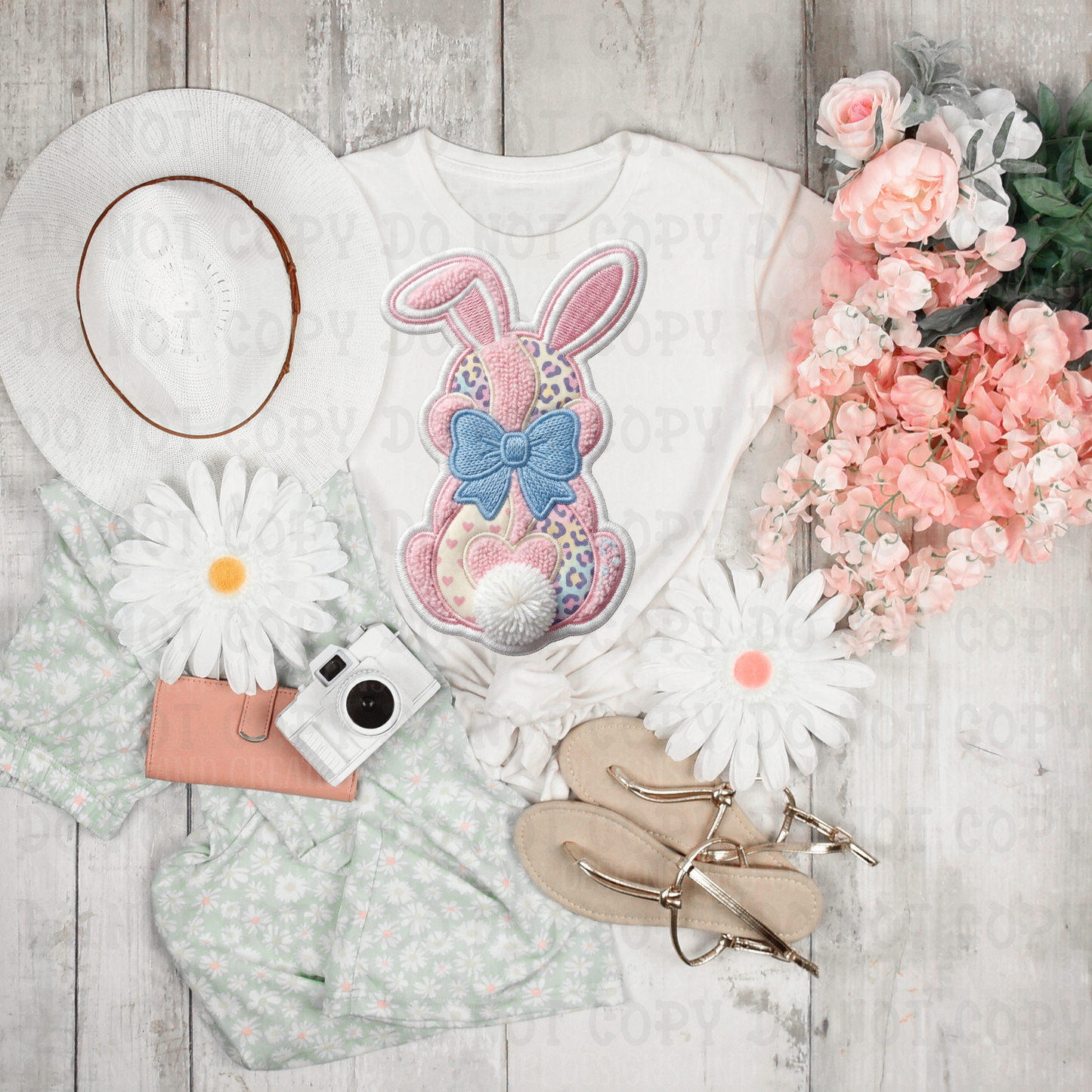 Faux Felt Pink Single Bunny