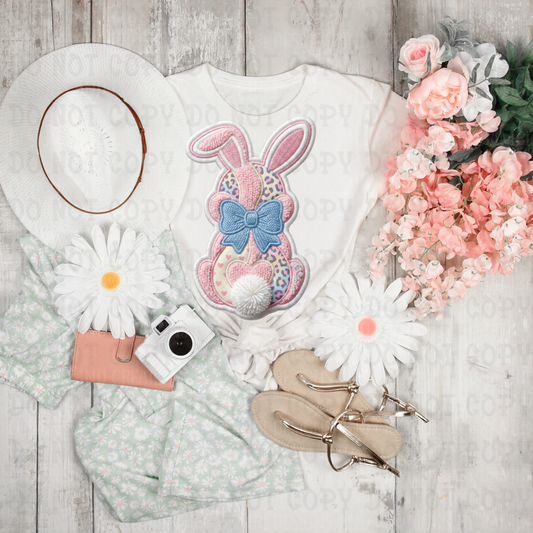 Faux Felt Pink Single Bunny