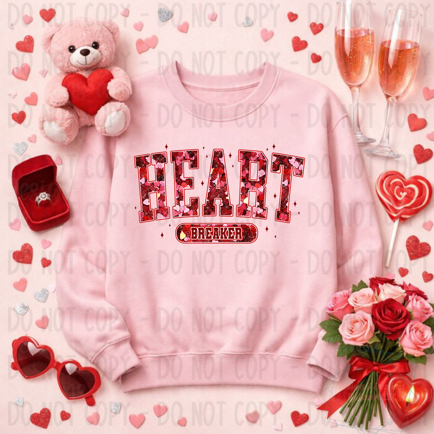 Faux Glitter Heart Breaker