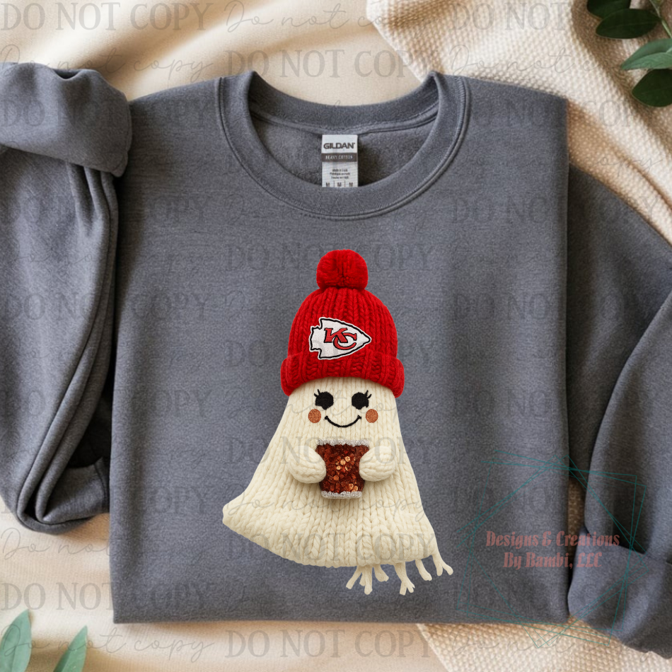 Faux Yarn Game Day Ghost