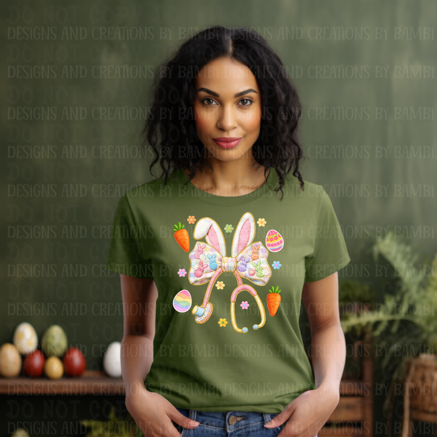 Faux Yarn Easter Stethoscope with Carrots