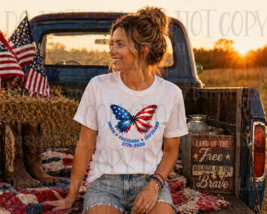 Faith Freedom Patriotic Butterfly
