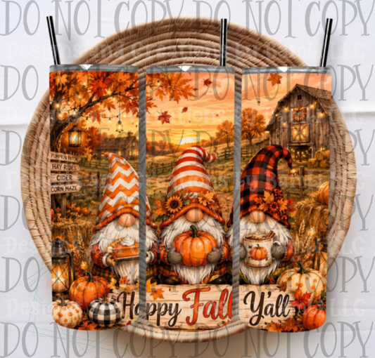 Fall Gnome 20oz Skinny Sublimation Tumbler
