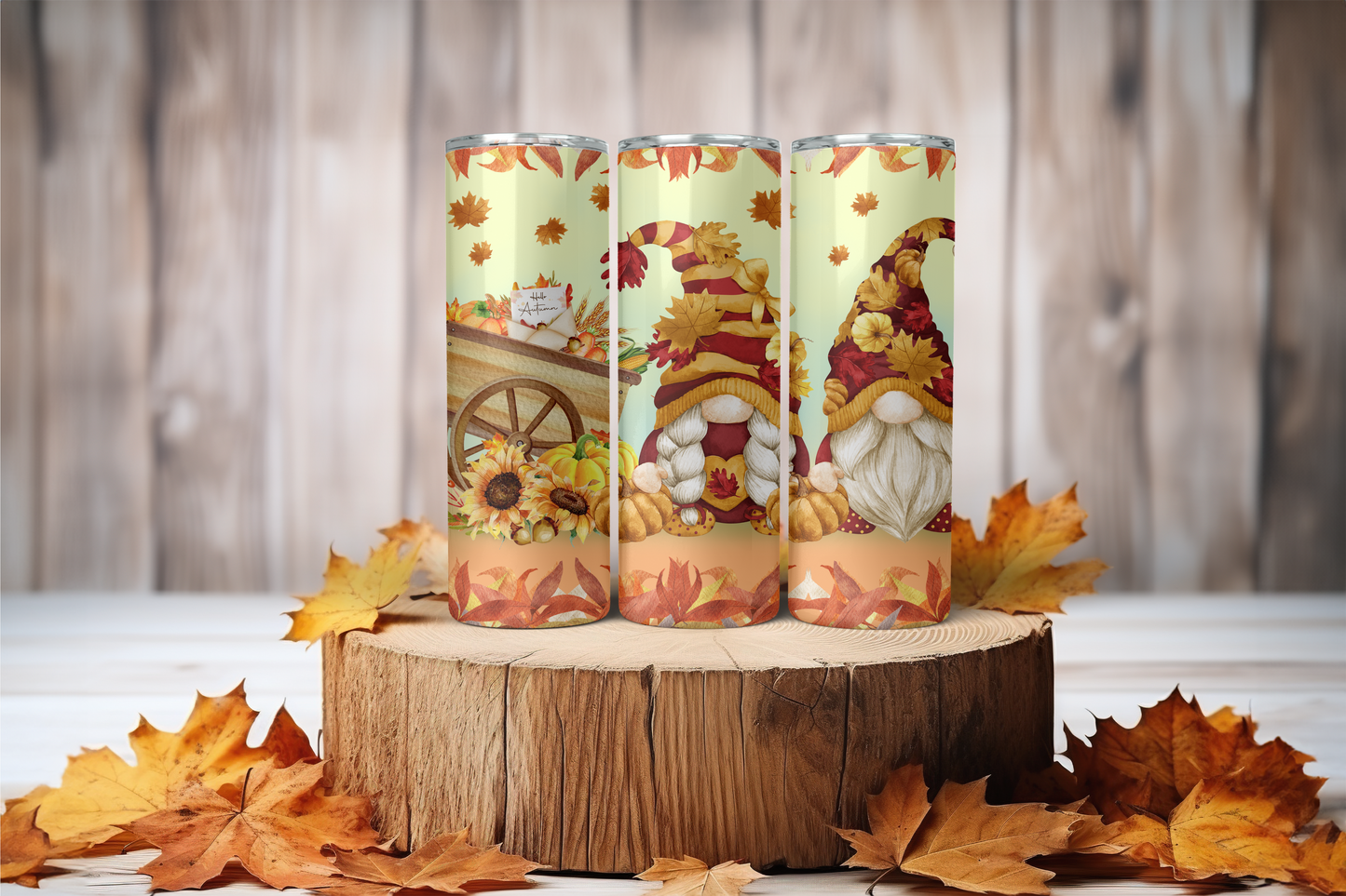 Fall Gnomes 20 oz Skinny Sublimation Tumbler