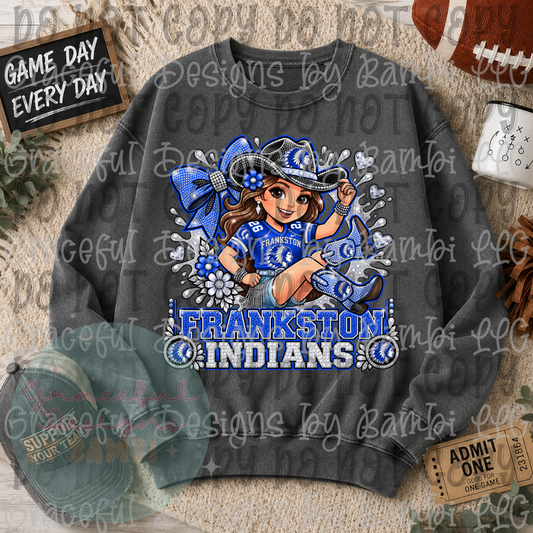 Faux Bling Frankston Indians Cowgirl