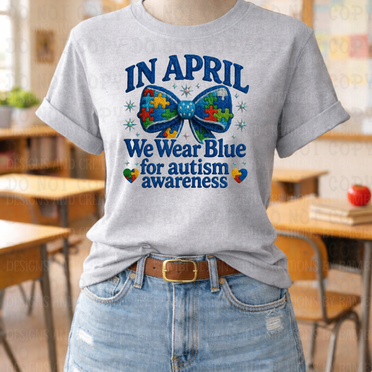 Faux Crochet In April Wear Blue for Autism