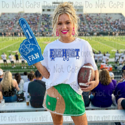 Faux Embroidered Blue and White Elkhart