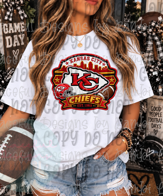Faux Embroidered Chiefs Established 1960