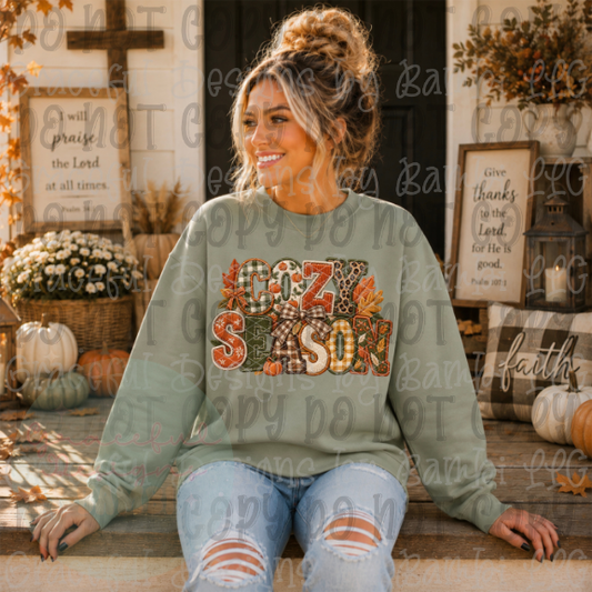 Faux Embroidered Fall Cozy Season