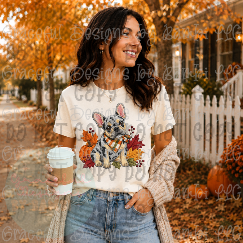 Faux Embroidery Fall Leaves Dog Collection
