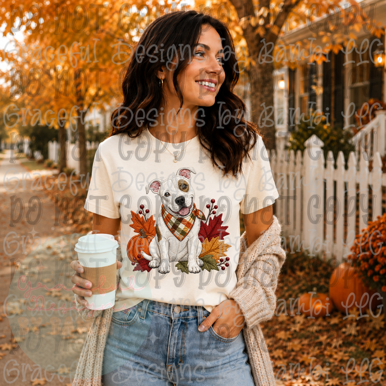Faux Embroidery Fall Leaves Dog Collection