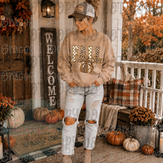 Faux Embroidered Fall Pumpkining