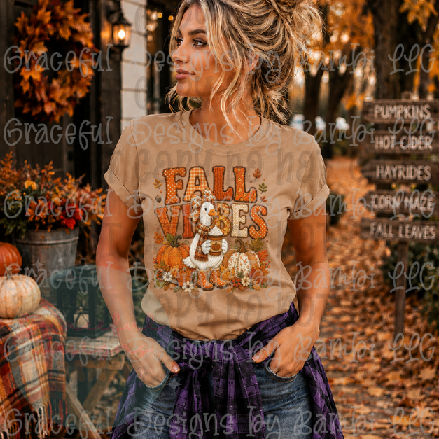 faux Embroidered Fall Vibes with Goose