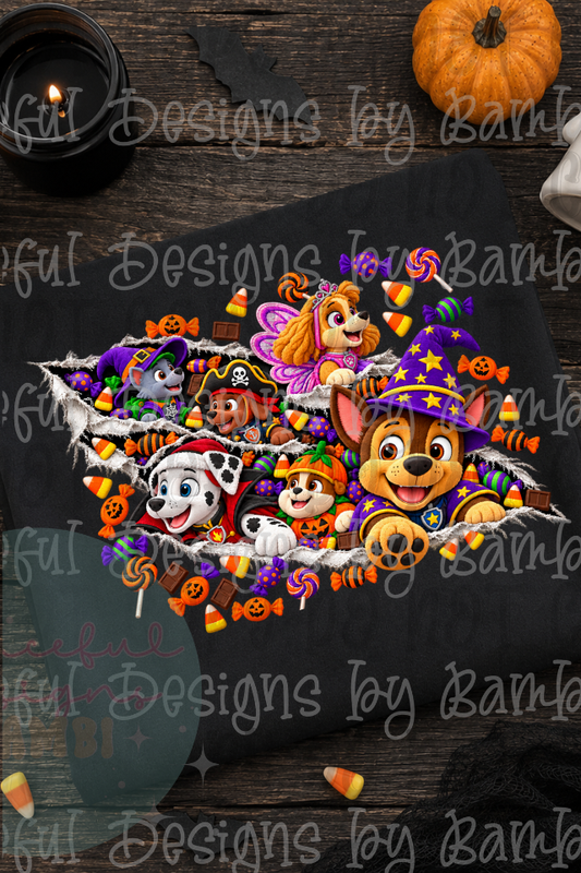 Faux Embroidered PP Halloween with Candy