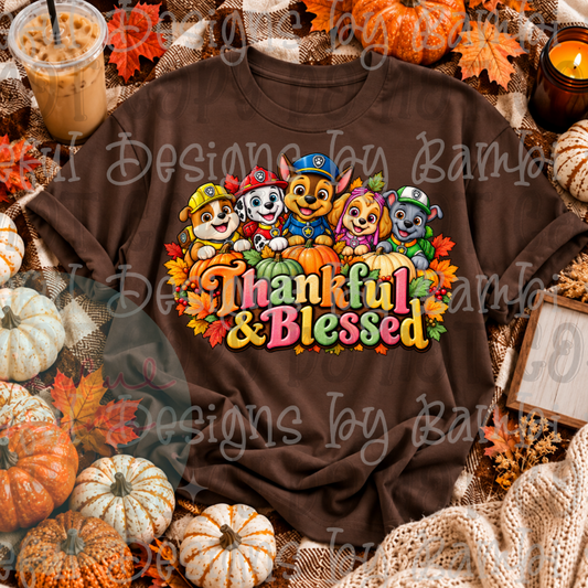 Faux Embroidered Thankful and Blessed PP