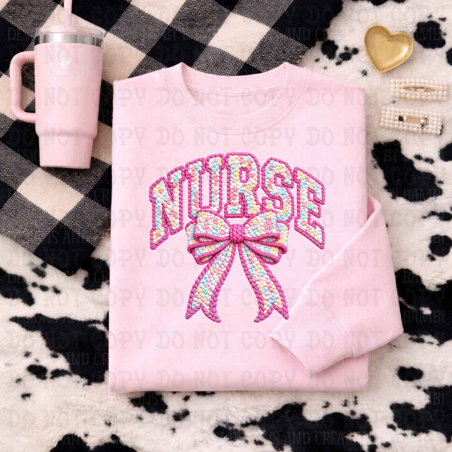 Faux Embroidery/Crochet Pastel Nurse
