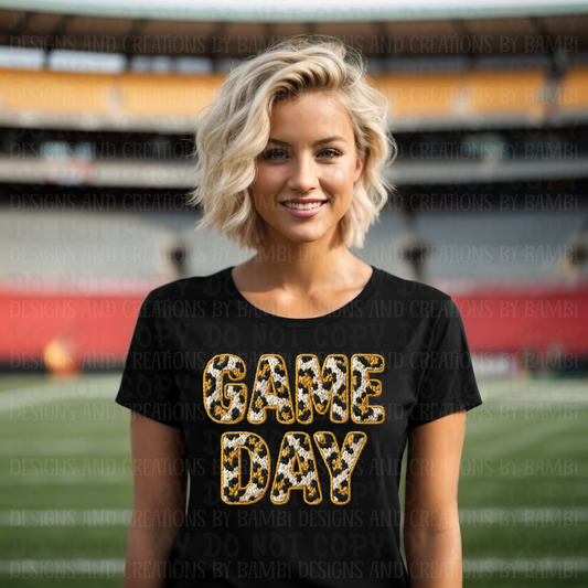 Faux Embroidery/Yarn Game Day Leopard Font