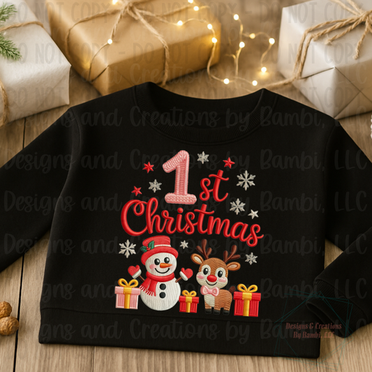 Faux Embroidery 1st Christmas