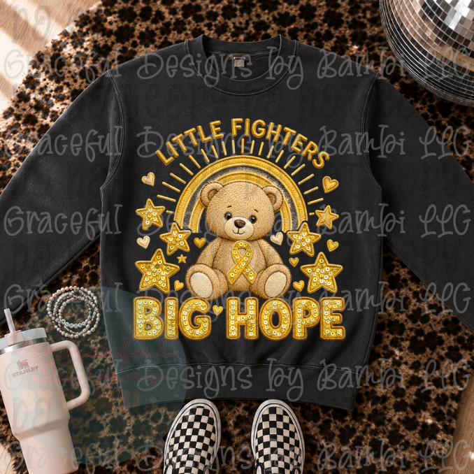 Faux Embroidery Big Hope Childhood Cancer Awareness