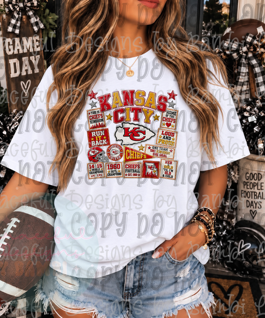 Faux Embroidery Chiefs Patch Collage