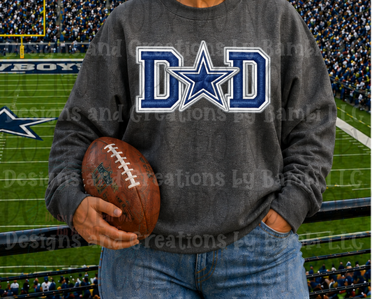 Faux Embroidery Cowboys Dad
