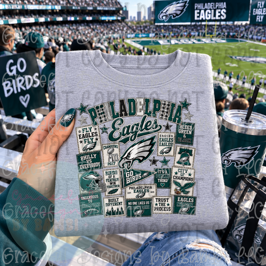 Faux Embroidery Eagles Collage