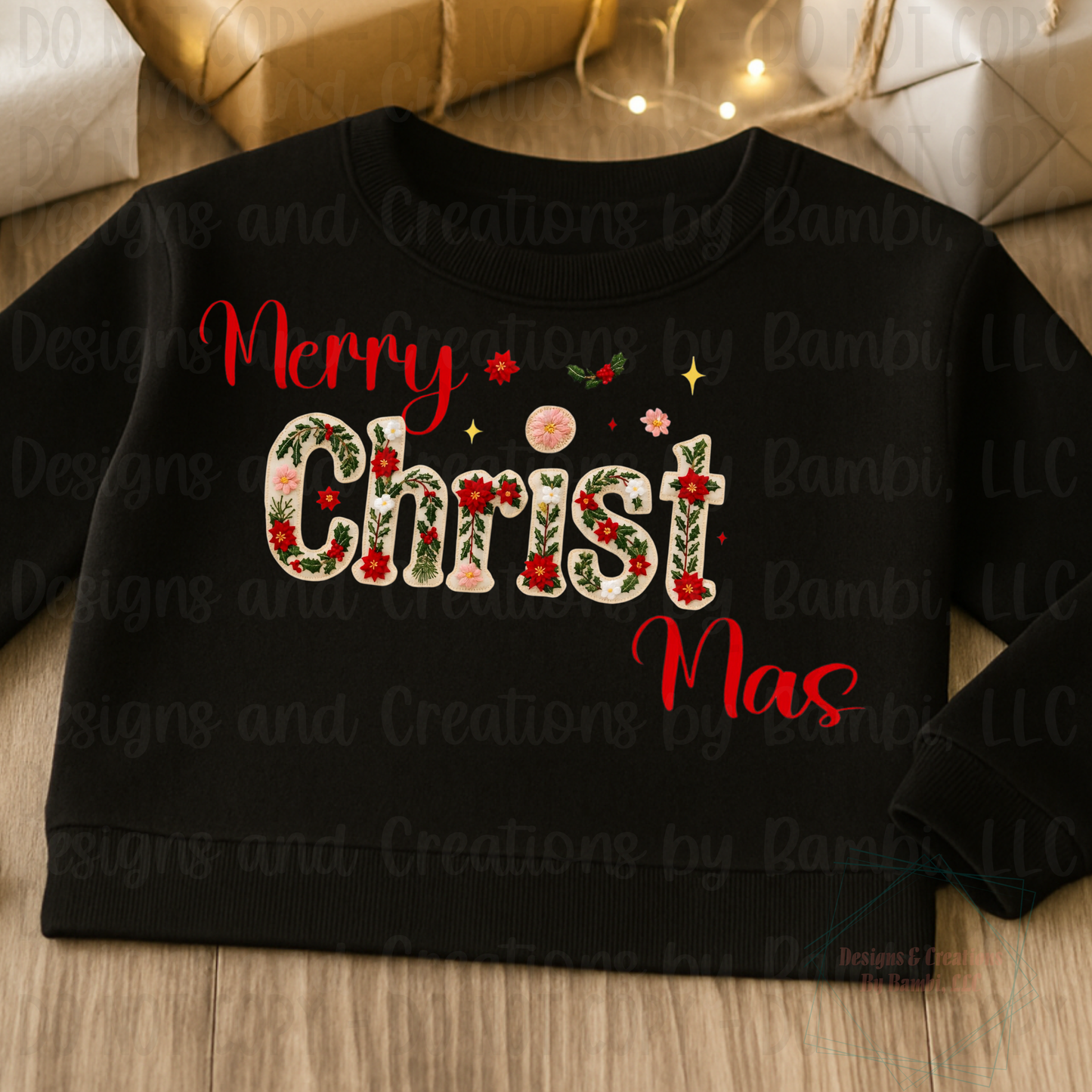 Faux Embroidery/Felt Merry CHRISTmas