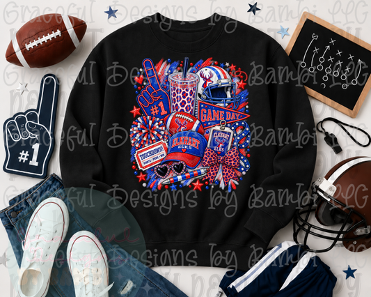 Faux Embroidery/Glitter Elkhart Elks Game Day Collage