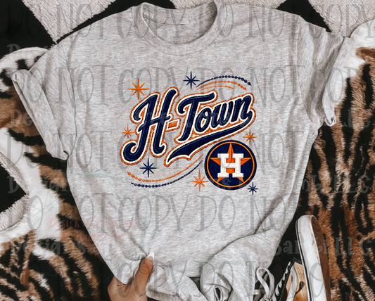 Faux Embroidery H Town for Astros