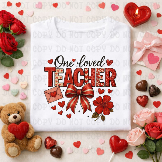 Faux Embroidery One Loved Teacher