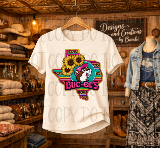 Faux Embroidery Outline Texas and Bucee's