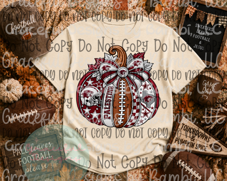 Faux Embroidery Palestine Football Pumpkin