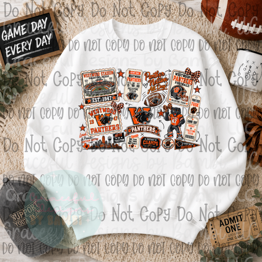 Faux Embroidery Panther Nation