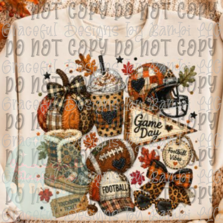 Faux Embroidery Patchwork Game Day