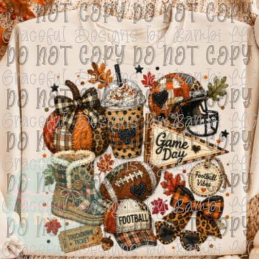 Faux Embroidery Patchwork Game Day