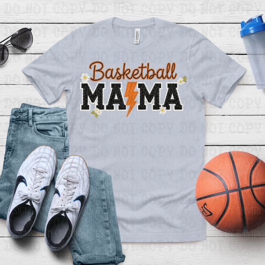 Faux Embroidery Script Basketball Mama
