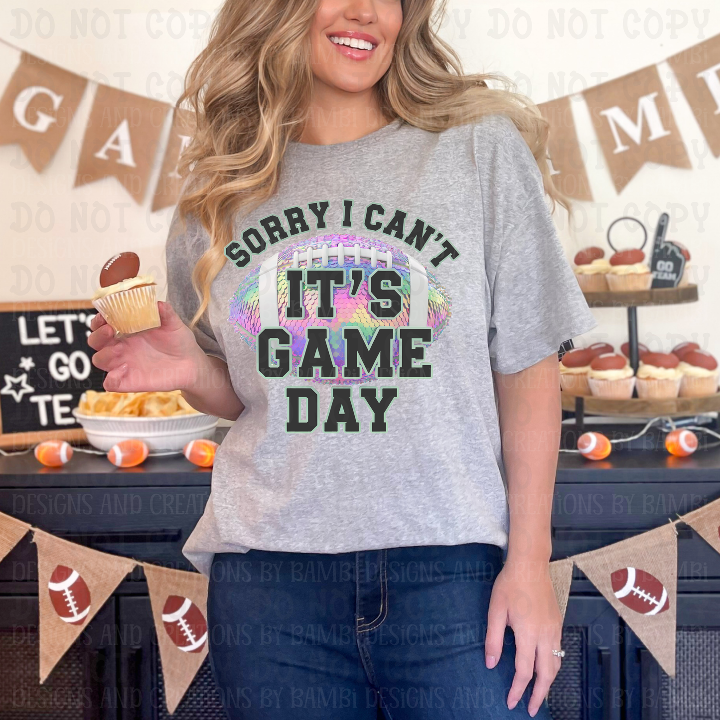 Faux Embroidery Sorry I Can't Game Day