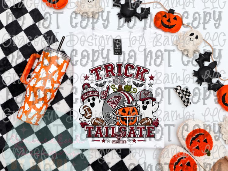 Faux Embroidery Trick or Tailgate Local School Collection