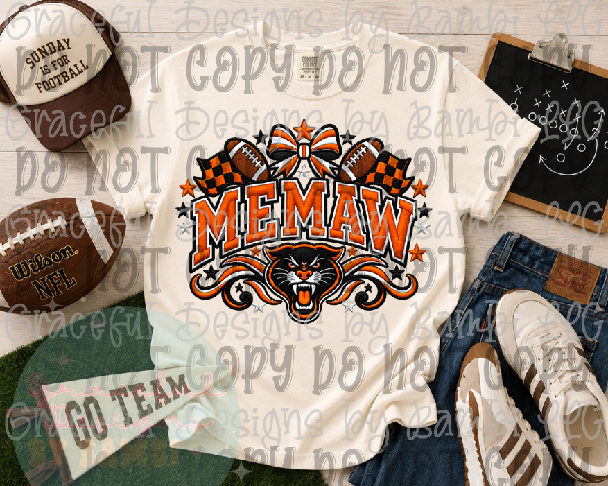 Faux Embroidery Westwood Panthers MEMAW