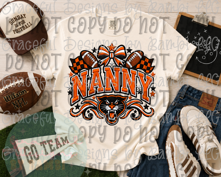 Faux Embroidery Westwood Panthers NANNY