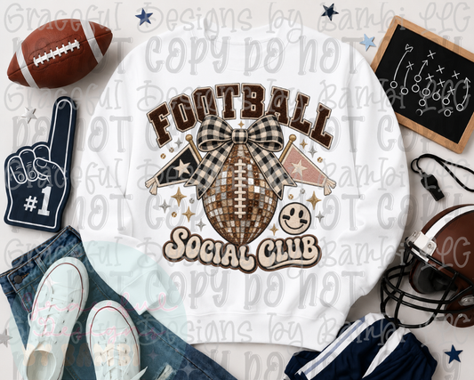 Faux Embroidery/Sequin Football Social Club