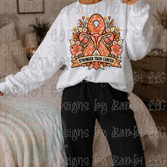 Faux Embroidery/Sequin Uterine Cancer Awareness