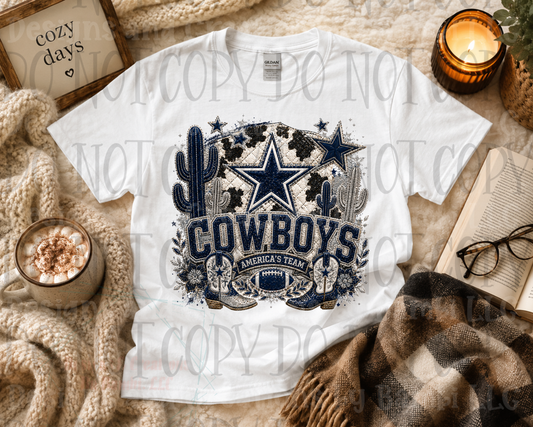 Faux Embroidery and Quit Cowboys