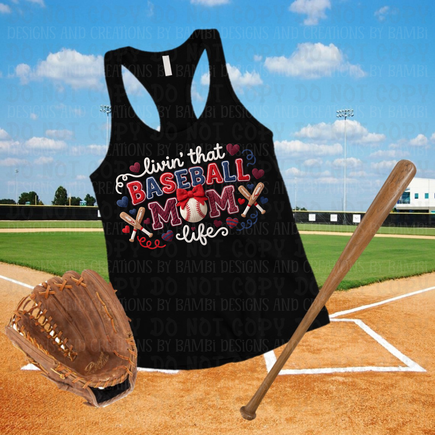Faux Felt Livin' That Baseball Mom Life