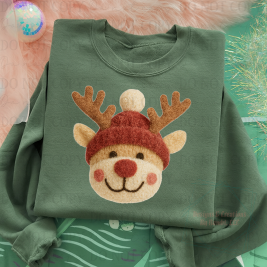 Faux Fluffy Yarn Reindeer 1