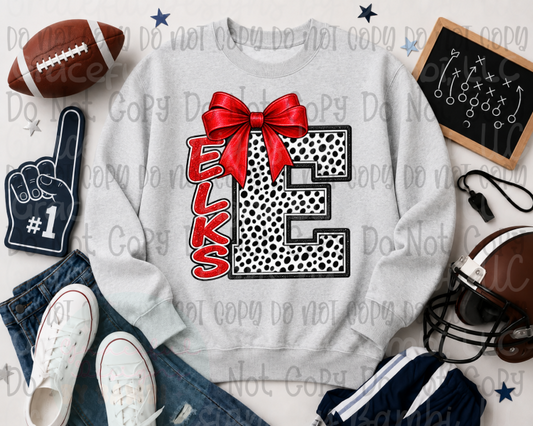 Faux Glitter Elks with Black Polka Dot E