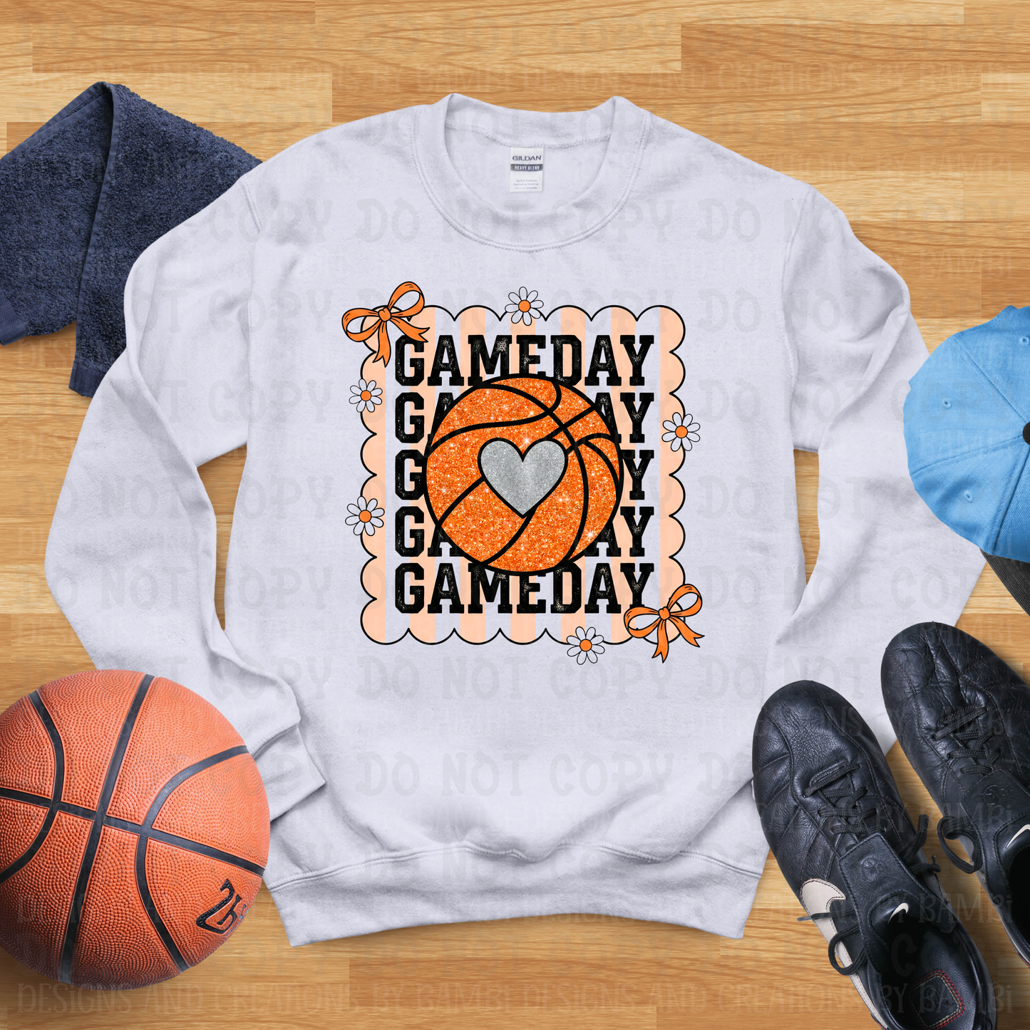 Faux Glitter Game Day Basketball Preppy Coquette
