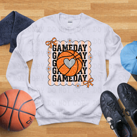 Faux Glitter Game Day Basketball Preppy Coquette