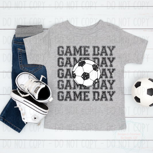 Faux Glitter Game Day Soccer